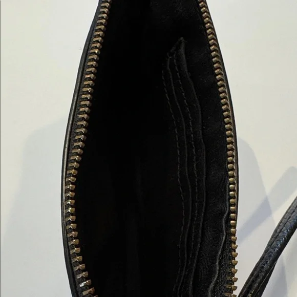 EUC Coach Midnight Black Wristlet with Gold Accents - Picture 8 of 10